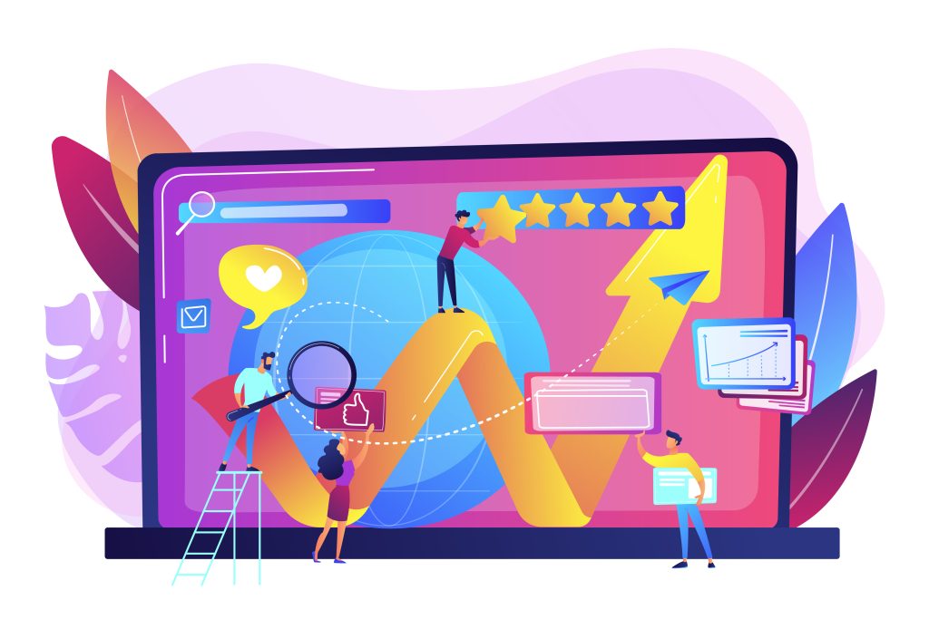 Online reputation management concept vector illustration