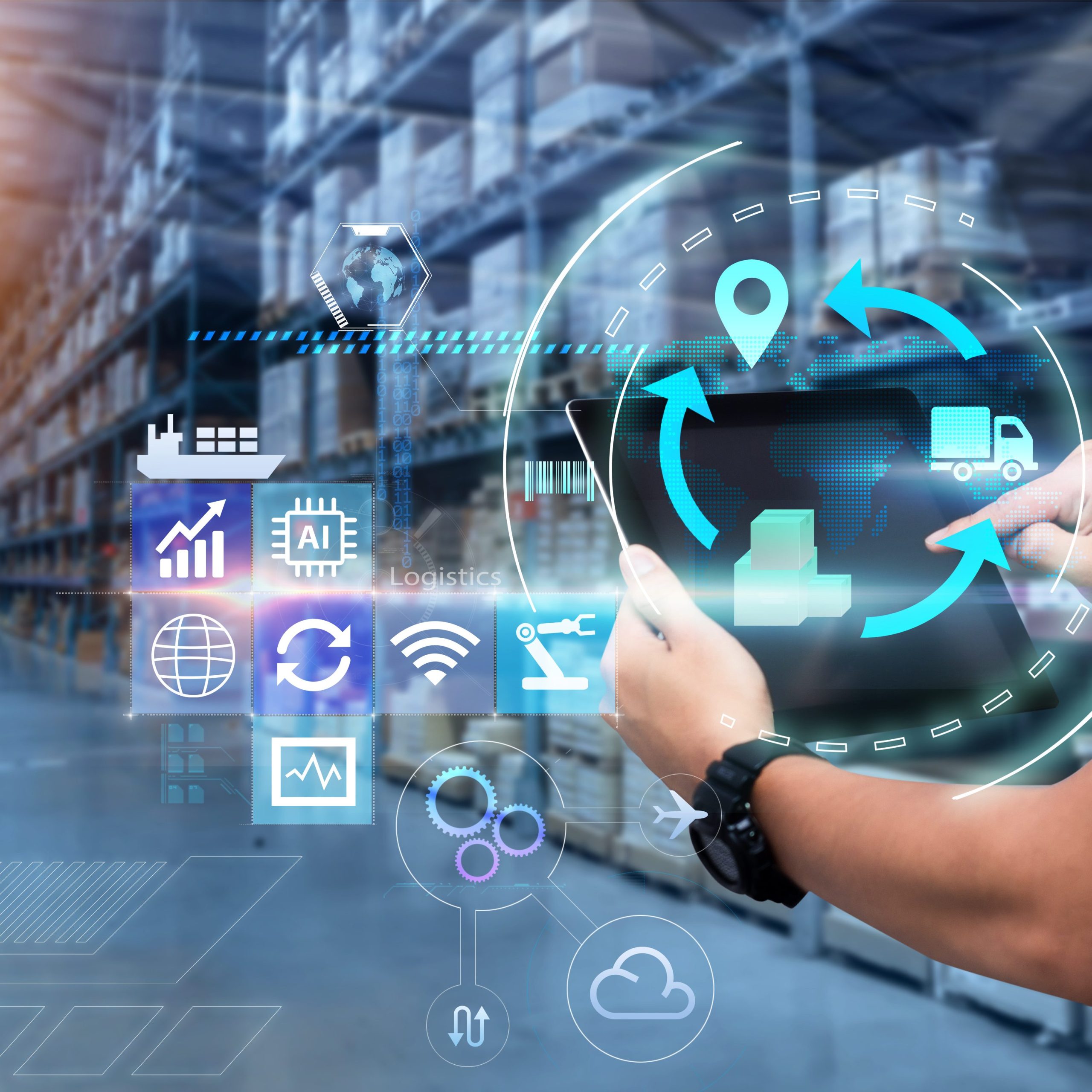 Business Logistics technology concept.